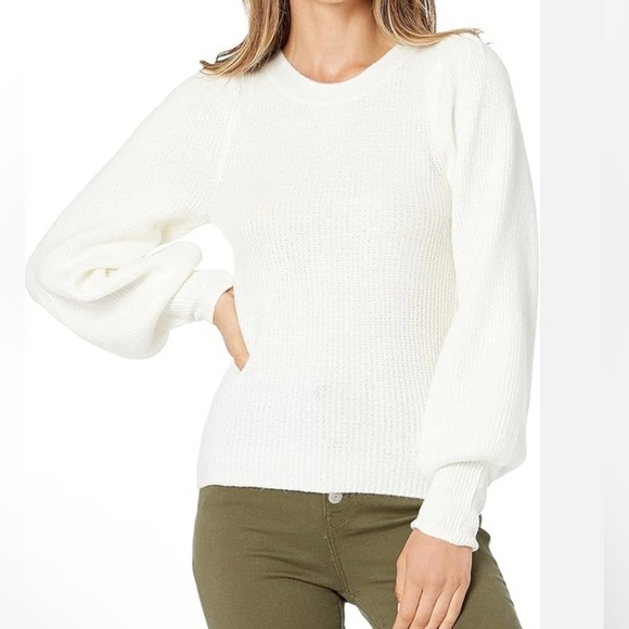1. State Sweaters - 1. State Cream Balloon Sleeve Knit Sweater